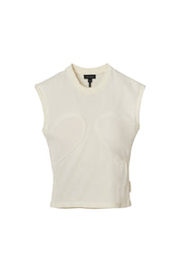Sleeveless round-neck T-shirt - Antique White