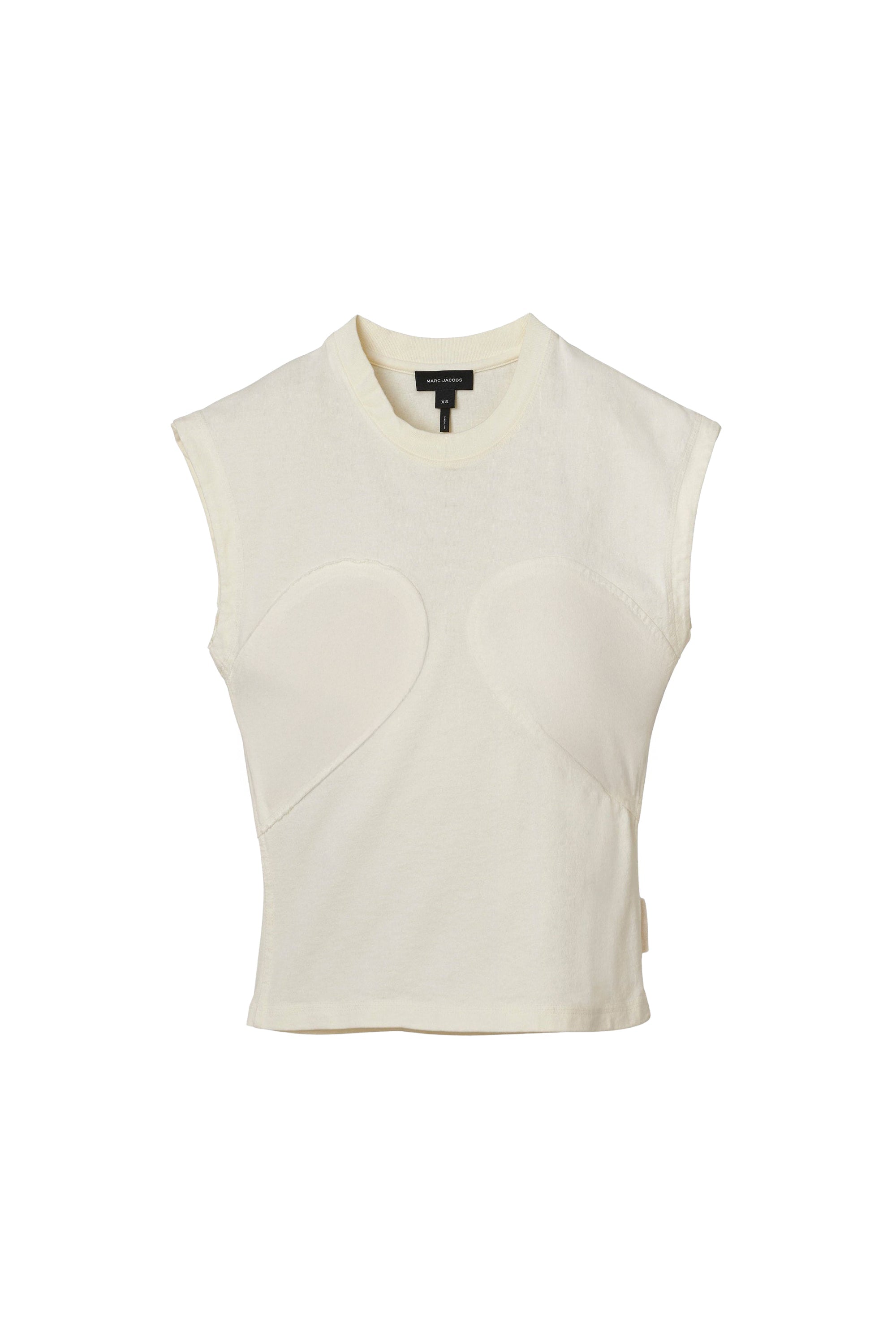 Sleeveless round-neck T-shirt - Antique White