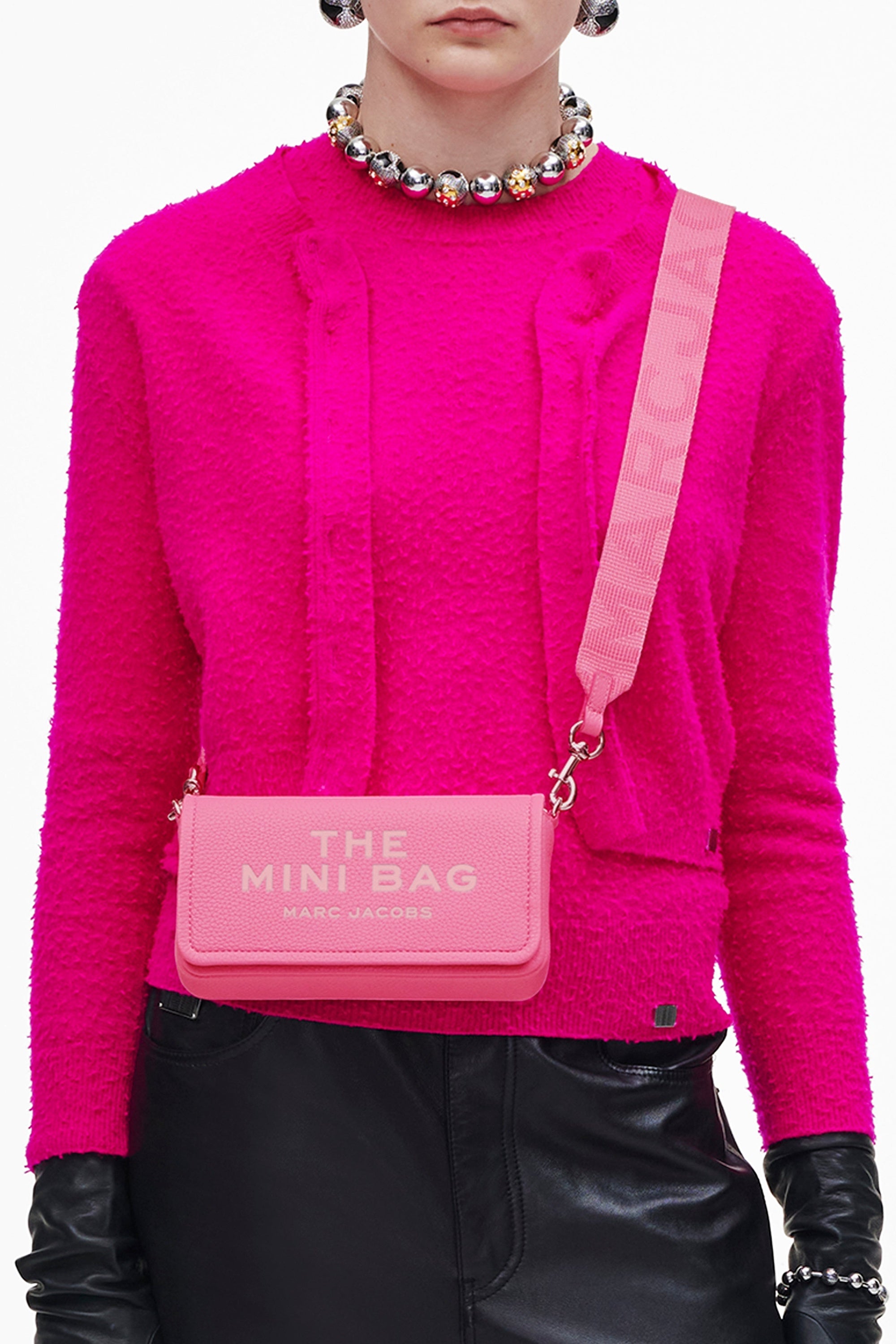 Sac à bandoulière The Mini Bag en cuir - Petal Pink