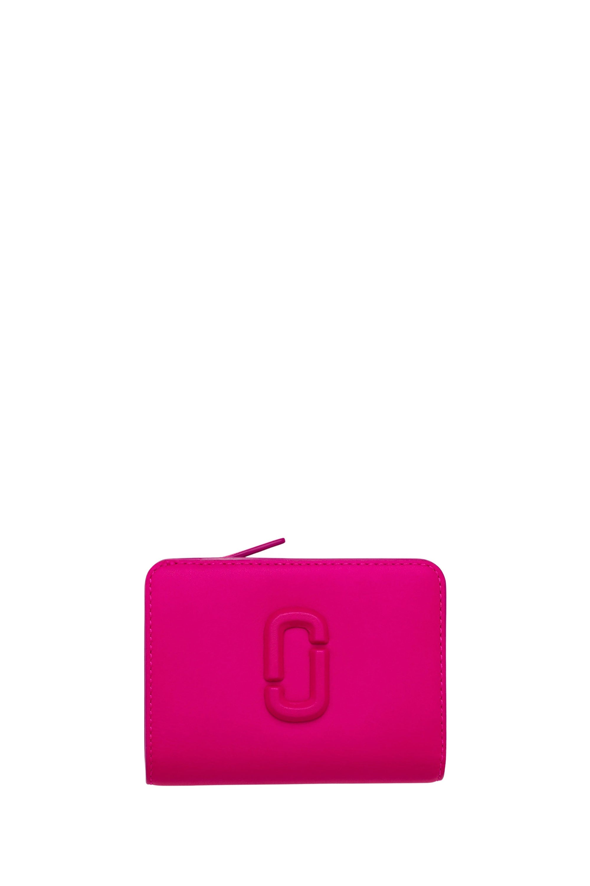 Portefeuille Compact en cuir - Hot Pink