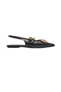Mules plates en cuir - Black