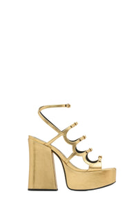 130 leather platform sandals - Gold