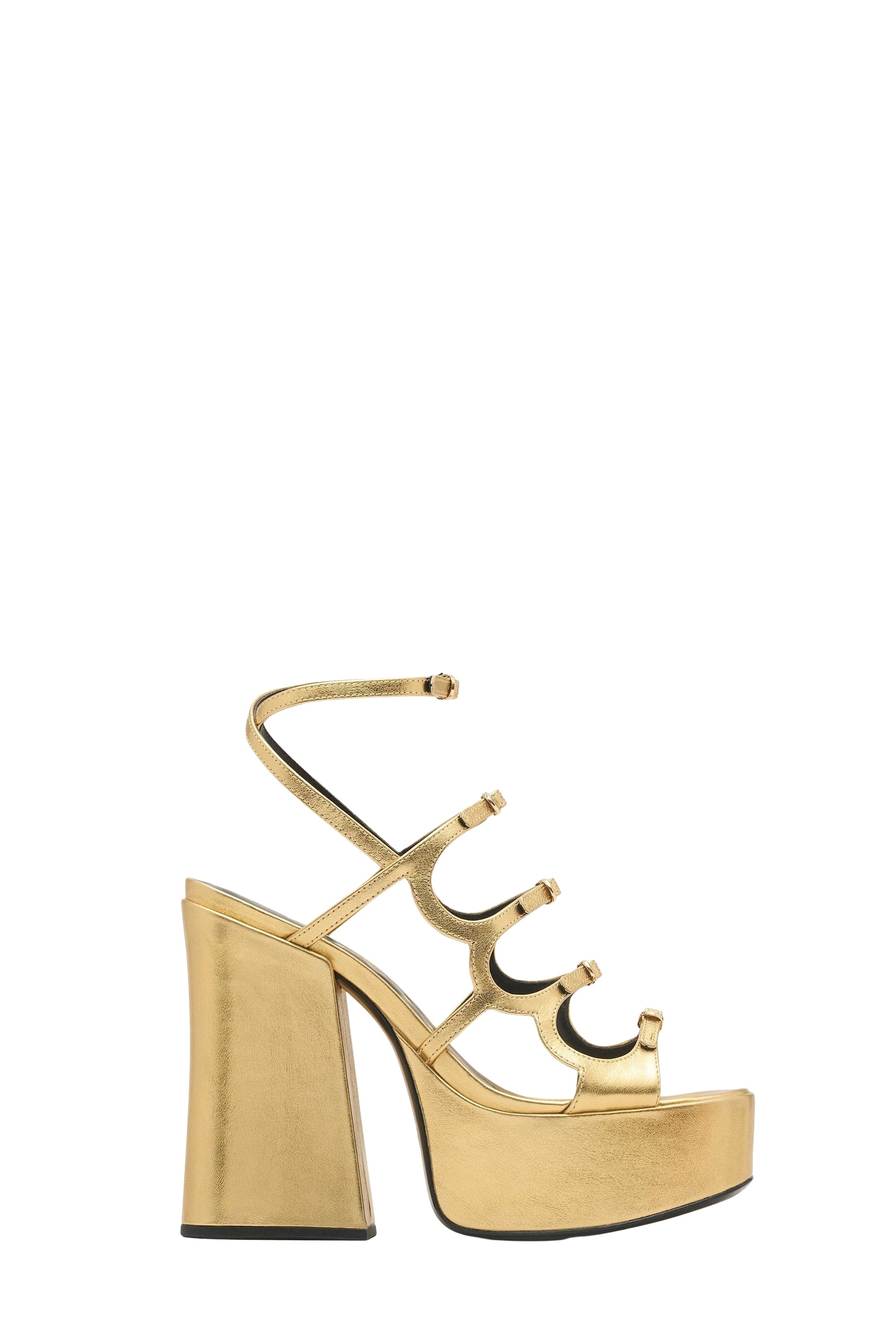 130 leather platform sandals - Gold