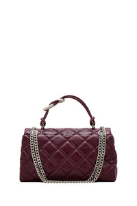 Sac The Dual Chain Shoulder en cuir matelassé - Dark Plum
