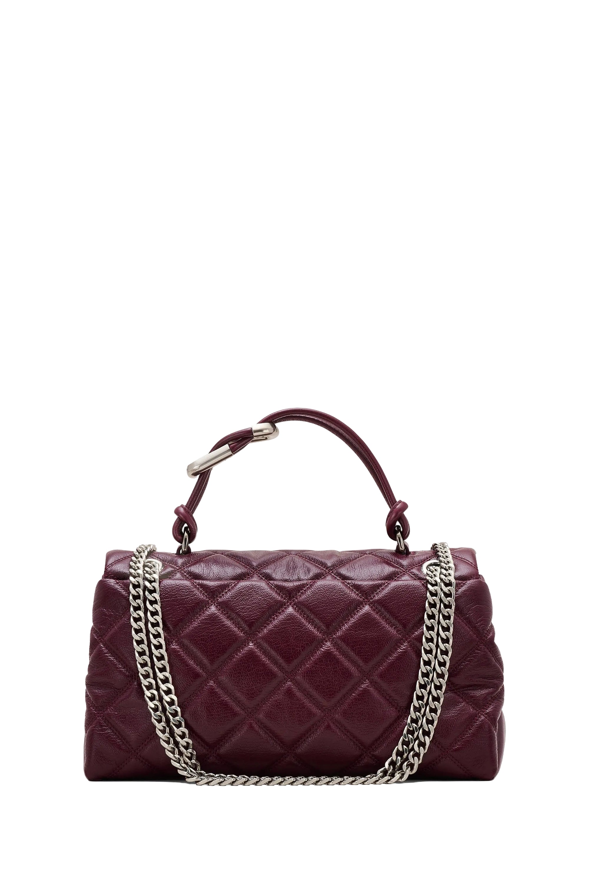 Sac The Dual Chain Shoulder en cuir matelassé - Dark Plum