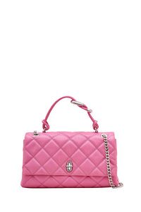 Sac The Dual Chain Shoulder en cuir matelassé - Bow Pink