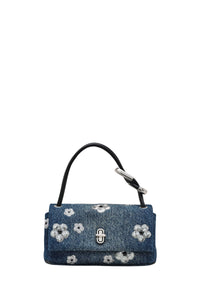 Sac The Mini Dual Top Handle en denim à paillettes daisy - Vintage Indigo