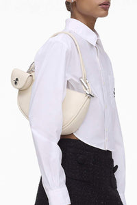 17 / DJV /150€ /20qty-20 /ST 100% /29 TROCA 142,5€   Sac Hobo avec anse nouée en cuir - Cloud White