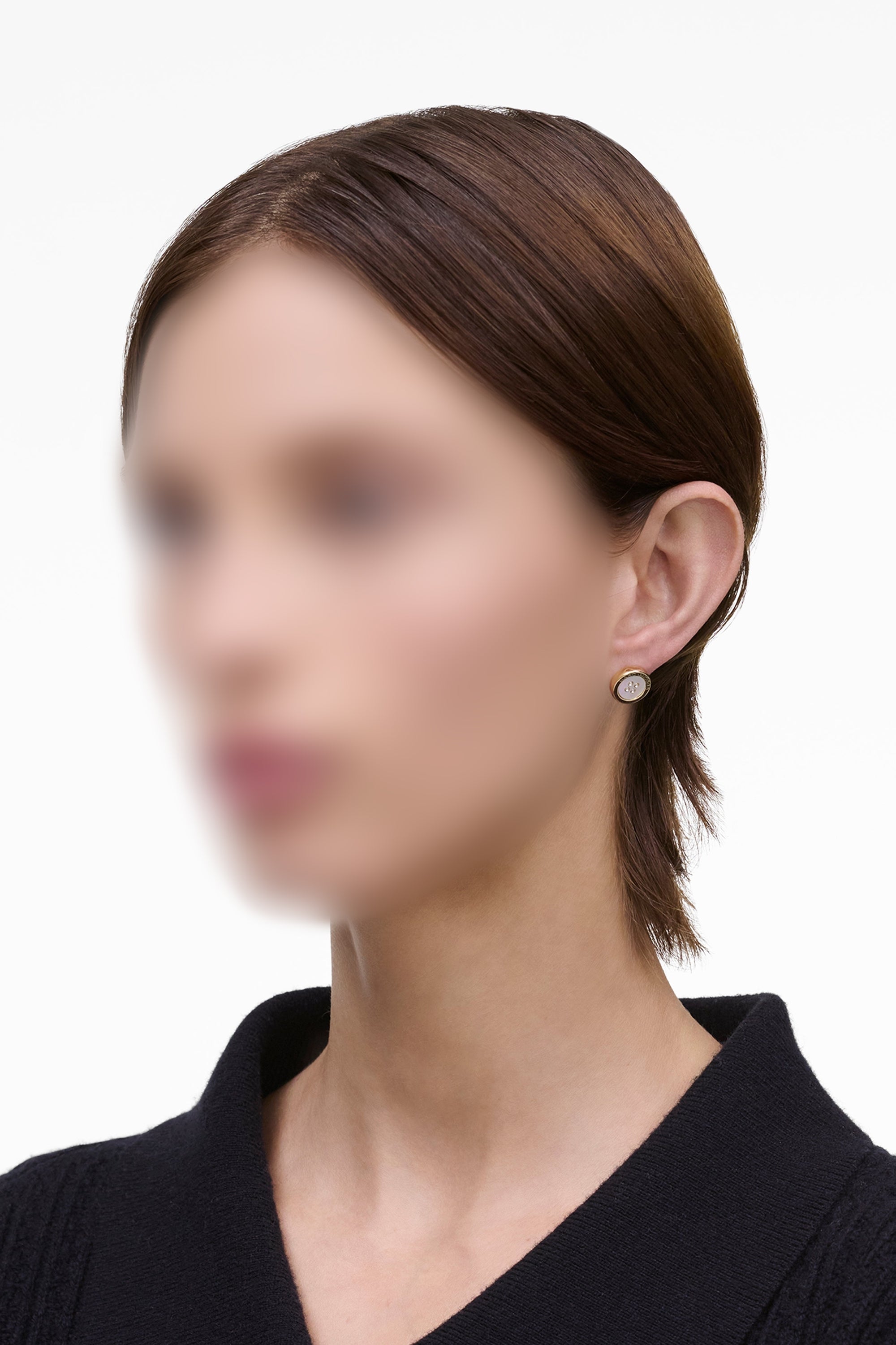 Boucles d'oreilles Bouton en laiton - Gold & Mop