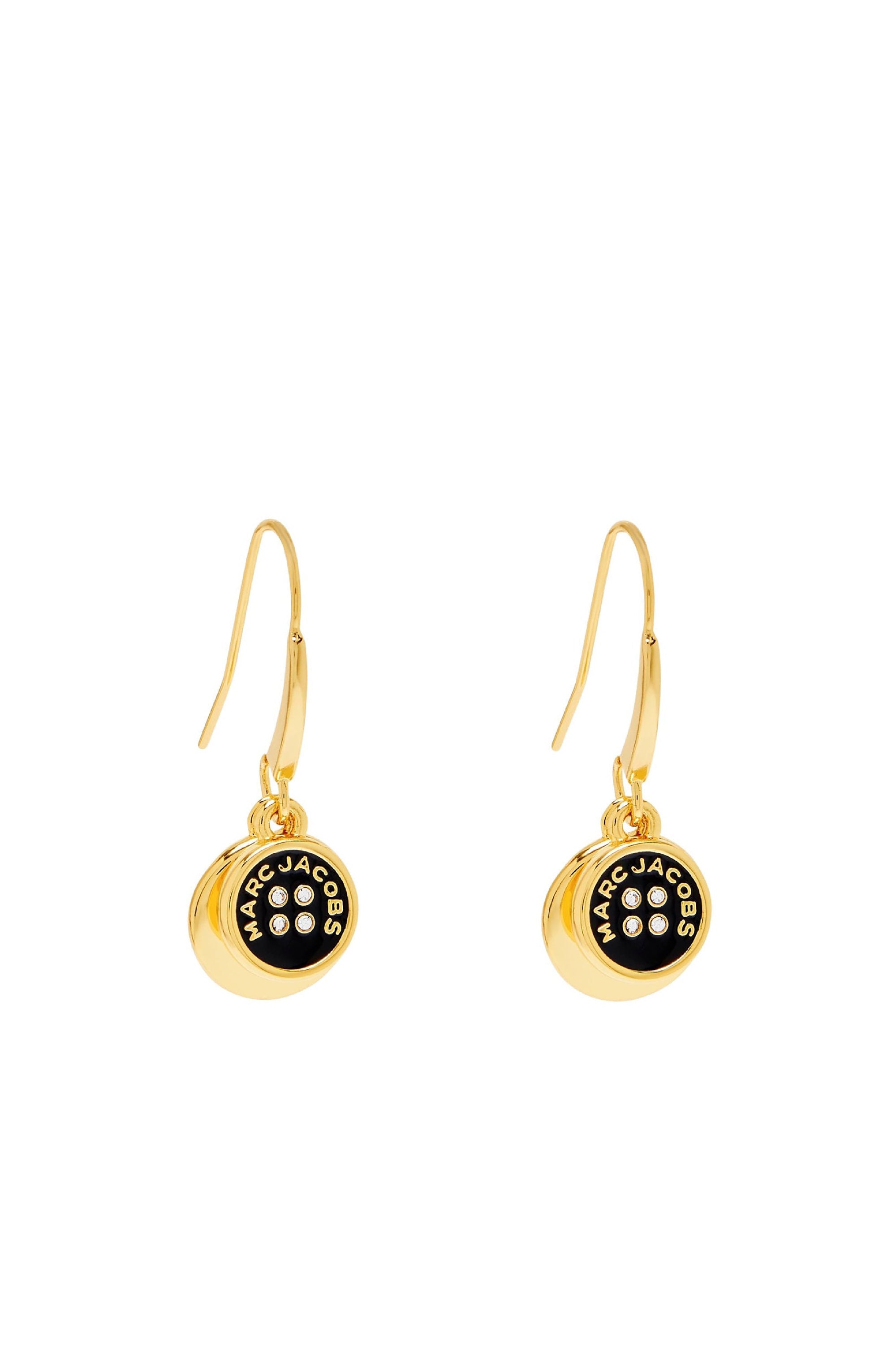 1 NEW / 3 TROCA /24€   Boucles d'oreilles button drop en laiton - Gold & Black