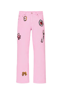 Jean droit Runway Charm - Bow Pink