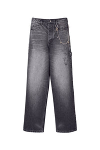 Pantalon oversize en denim - Bleached Black