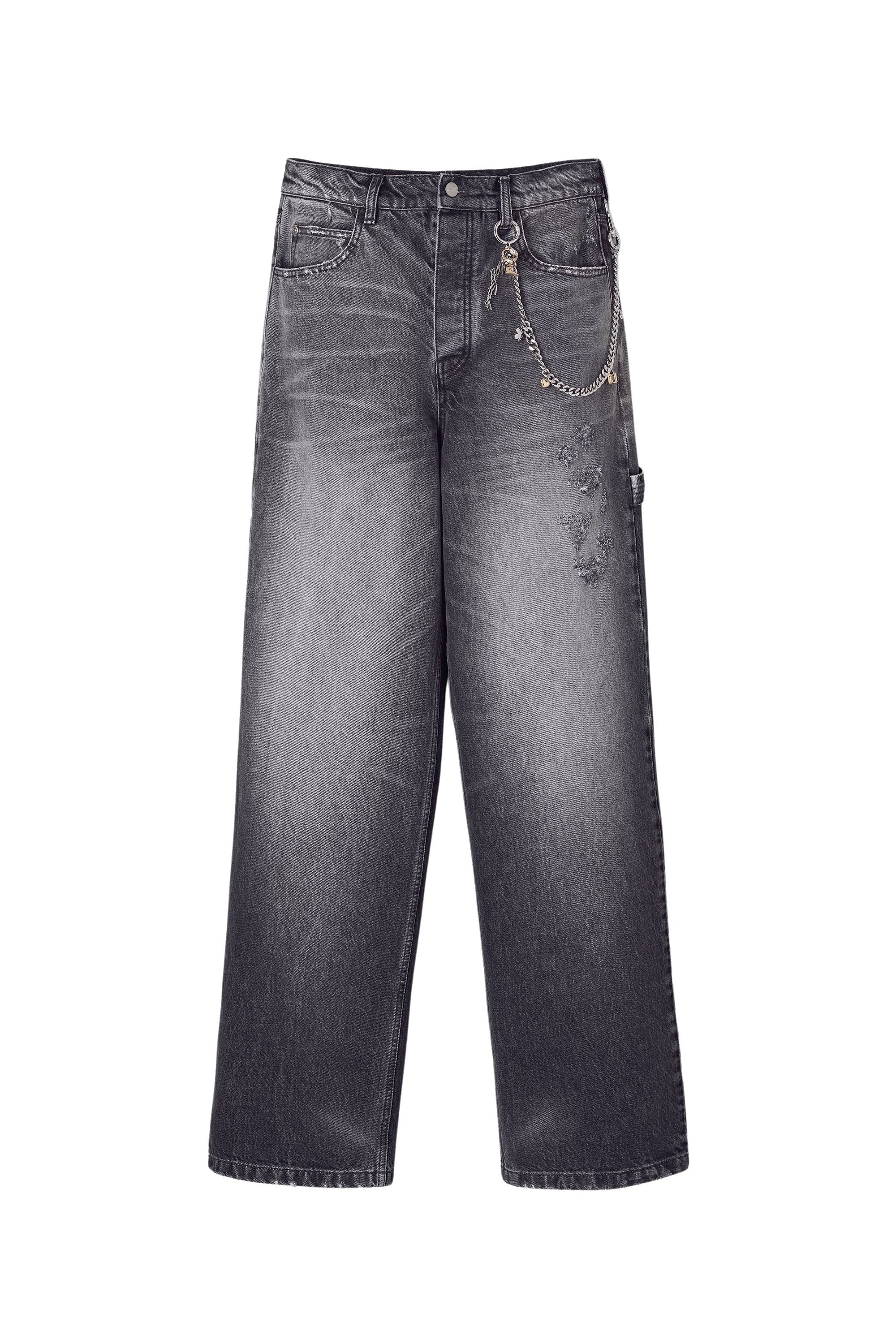 Pantalon oversize en denim - Bleached Black