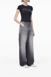 Pantalon oversize en denim - Bleached Black