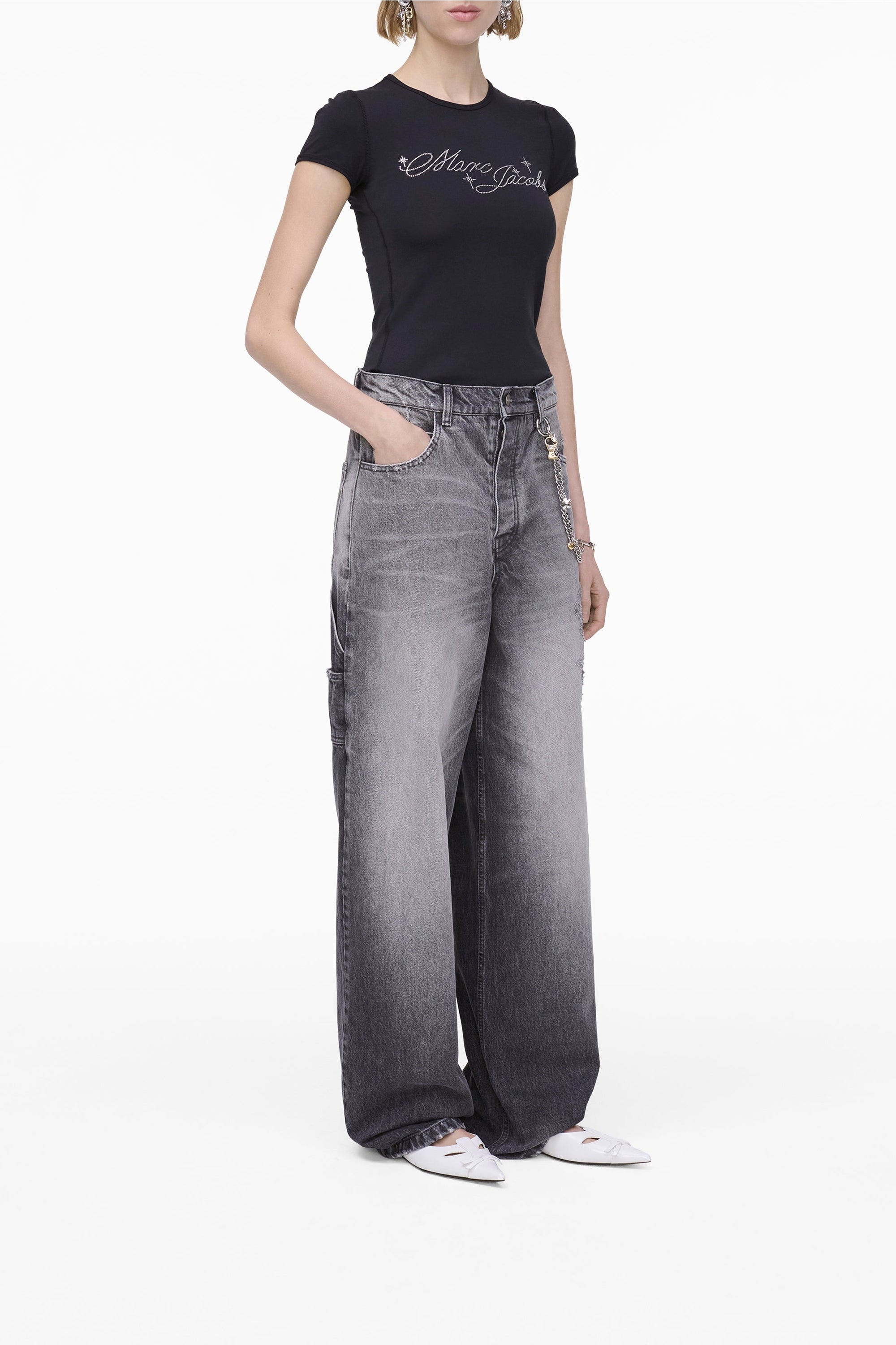 Pantalon oversize en denim - Bleached Black