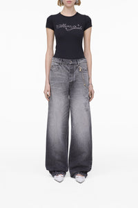 Pantalon oversize en denim - Bleached Black