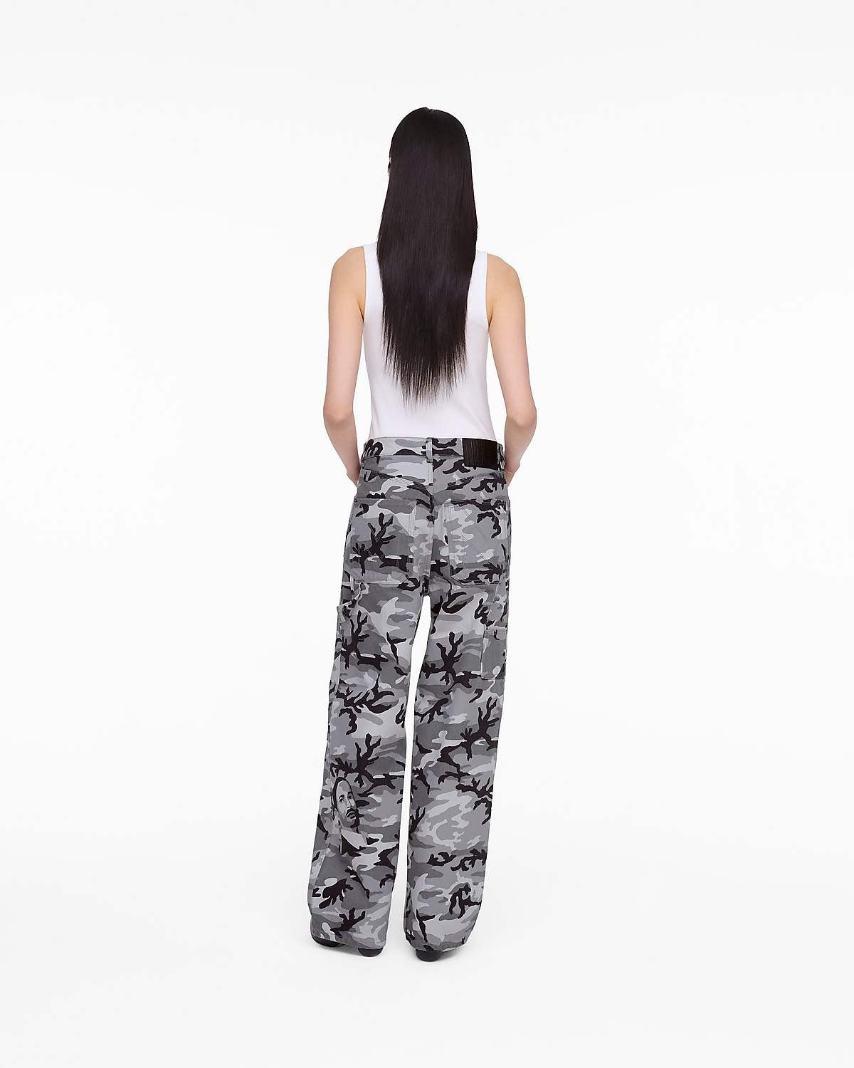 Pantalon Camo oversize en denim - Gris