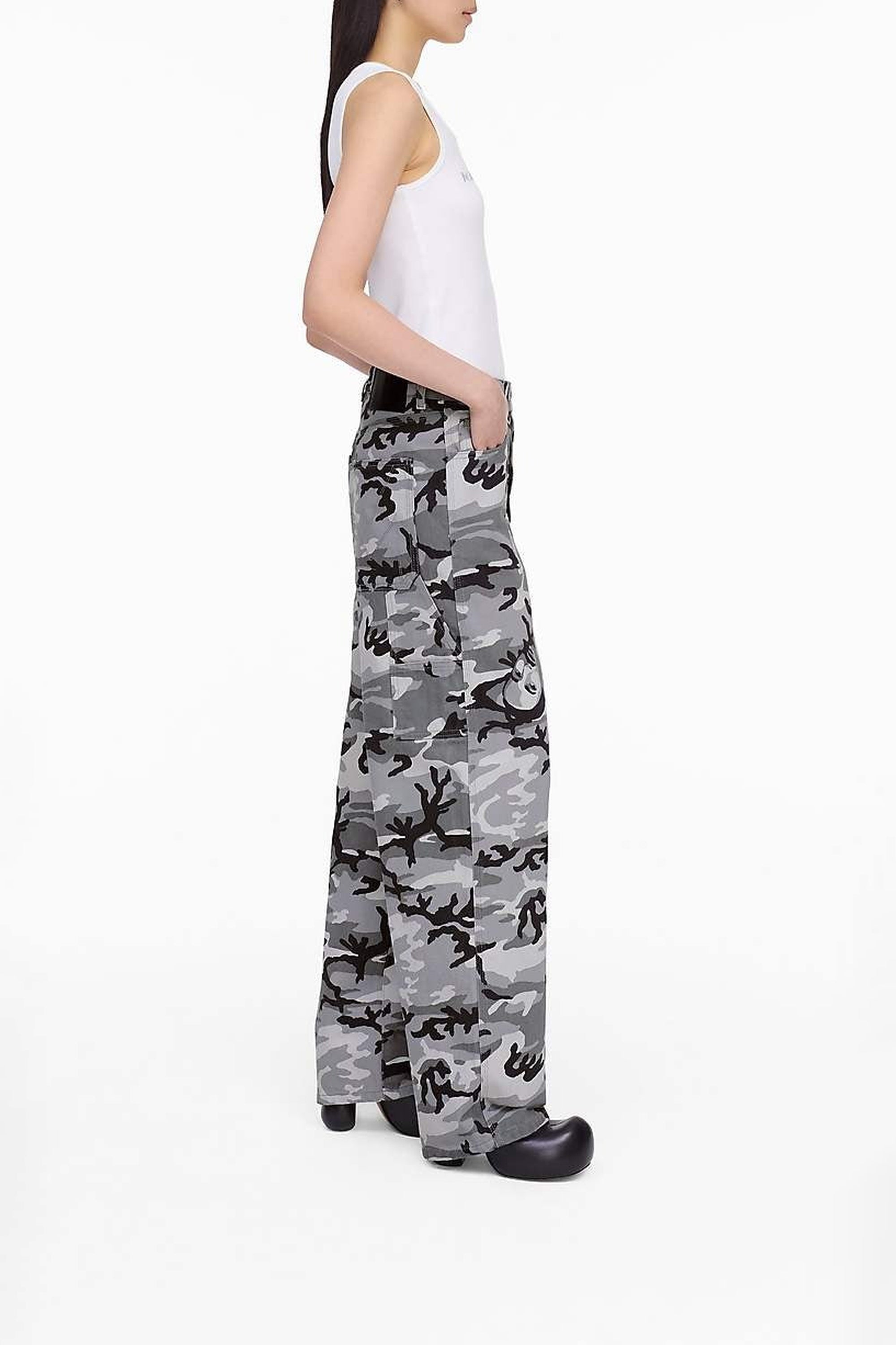 Pantalon Camo oversize en denim - Gris