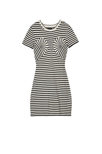 Robe courte à rayures - Black & White
