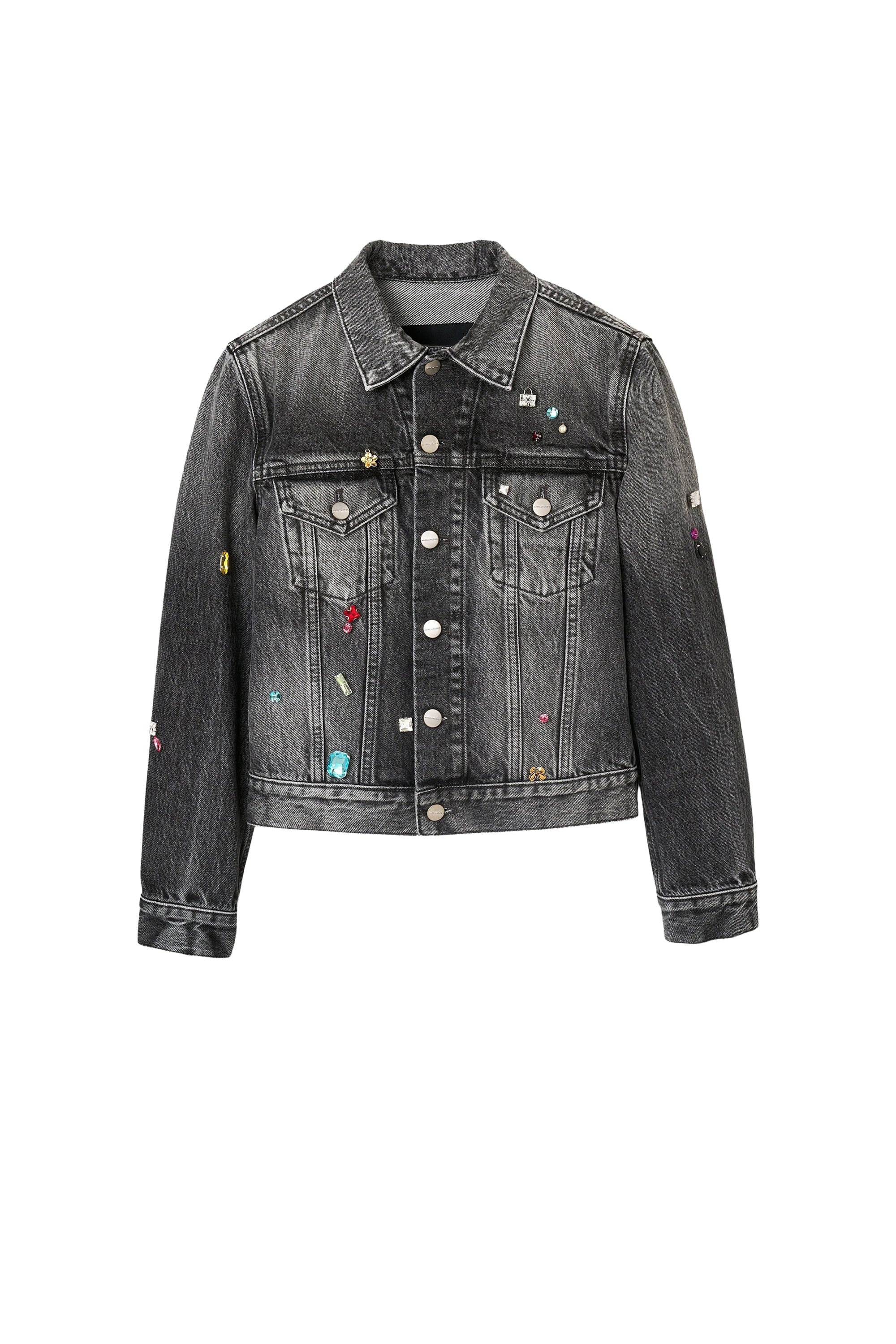 Veste Shrunken Trucker en denim - Bleached Black