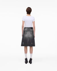 Jupe midi en denim - Bleached Black