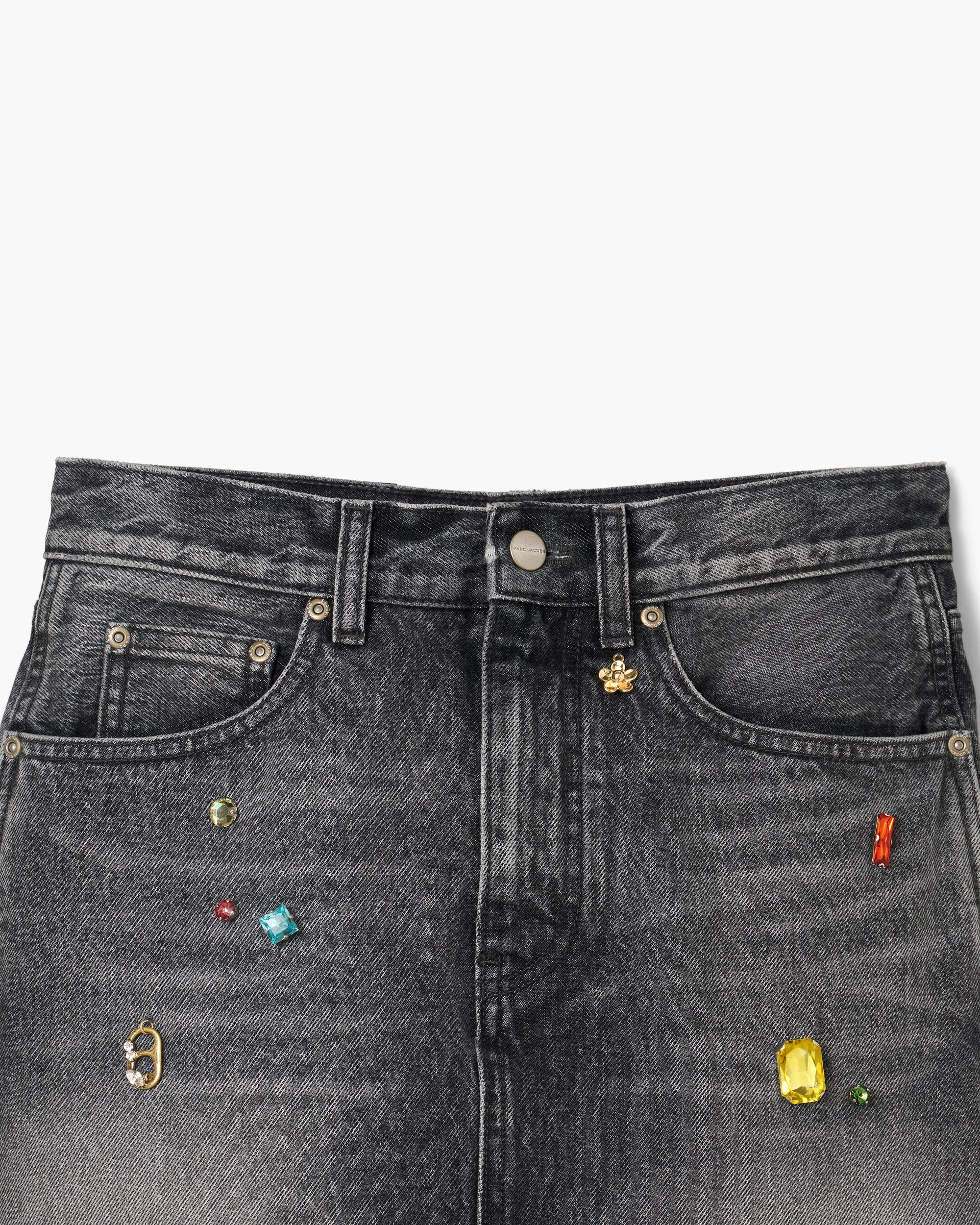 Jupe midi en denim - Bleached Black