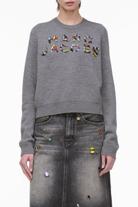 Pull Gem à logo brodé en laine - Silver Reflective