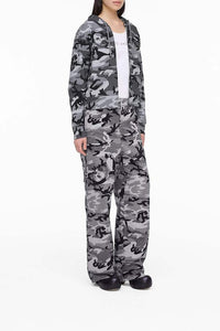 Sweat à capuche Camo - Gris