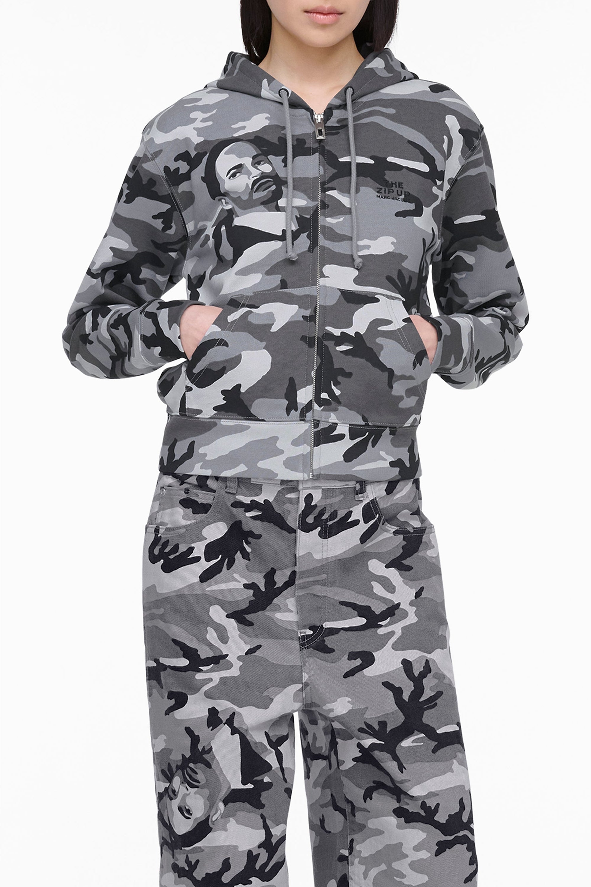 Sweat à capuche Camo - Gris
