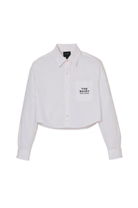 Chemise courte à boutons nacrés - White