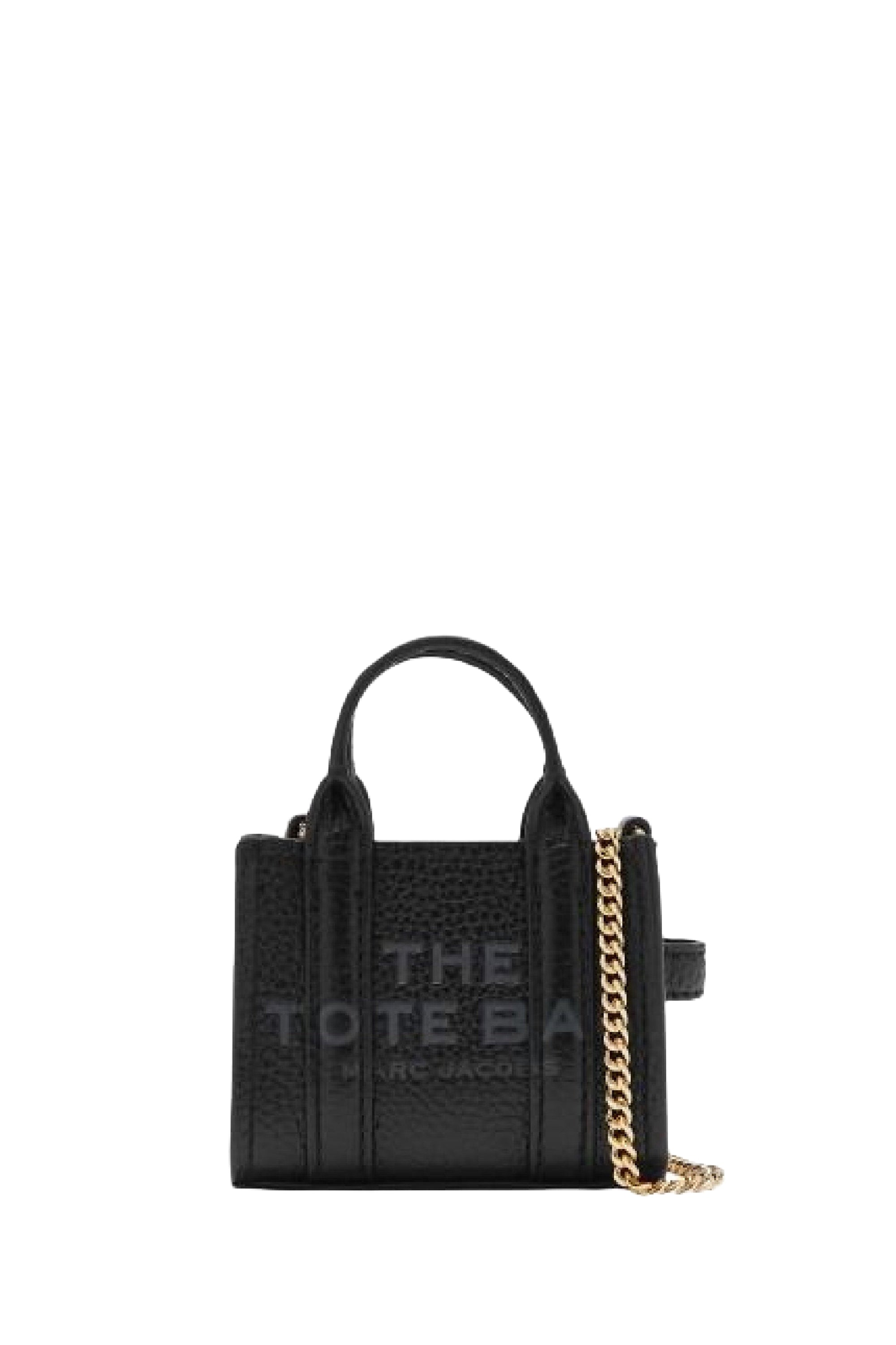 Mini sac The Nano Tote à bandouilière en cuir - Black