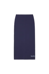 Jupe midi tube en maille - Blue Navy