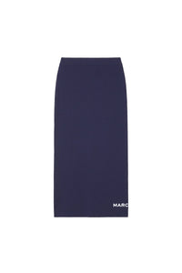 Jupe midi tube en maille - Blue Navy