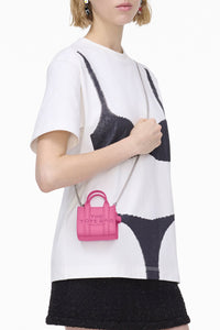 Mini sac The Nano Tote à bandoulière en cuir - Bow Pink
