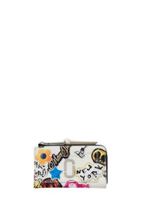 Portefeuille The Top Zip Multi en cuir - White Multicolor