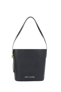 Grand sac seau en cuir - Black
