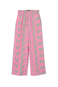 Loose-fitting tracksuit bottoms - Taupe & Pink