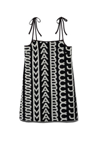 Robe courte Monogram à bretelles fines - Black & Ivory