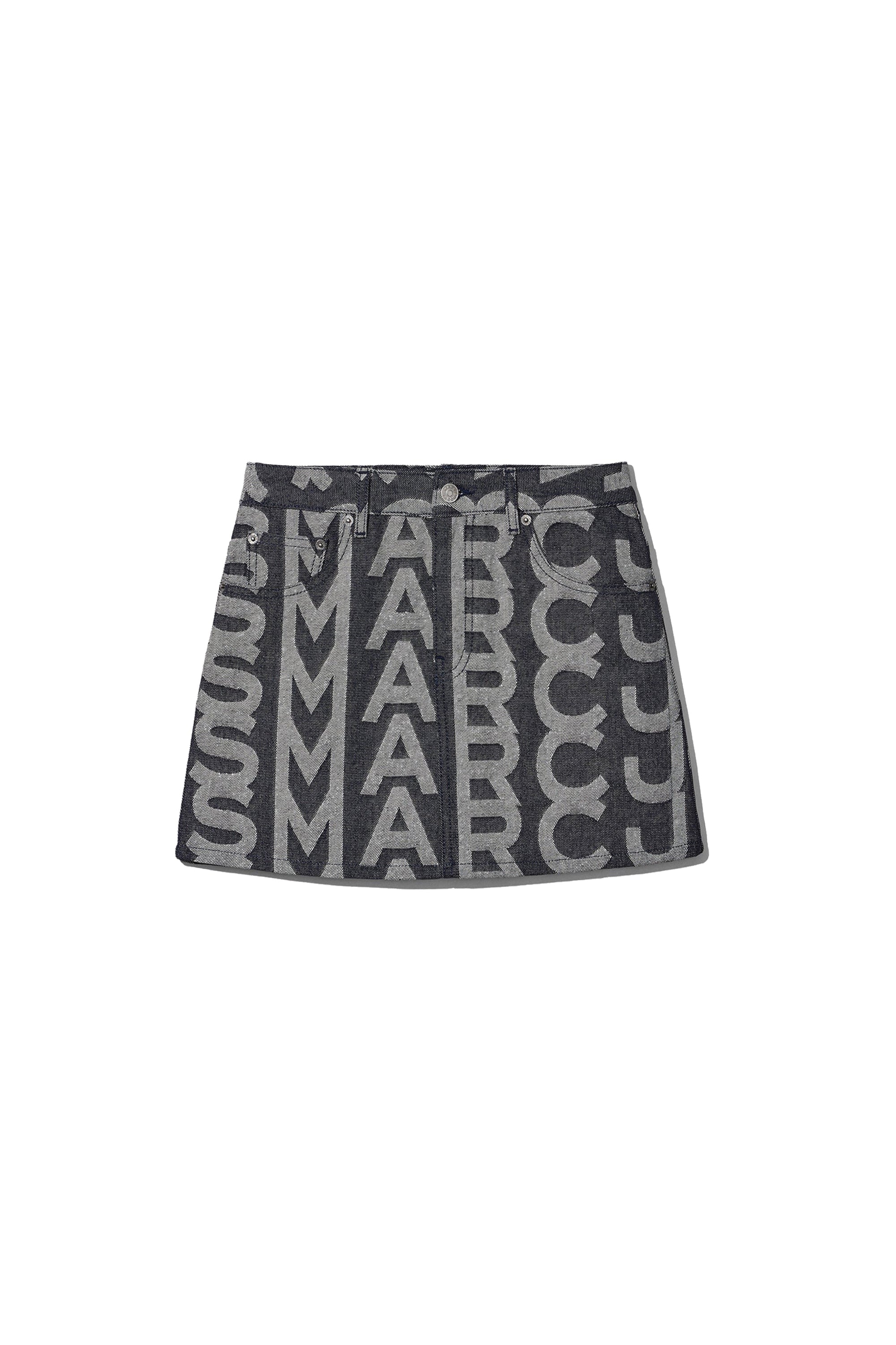 Jupe courte Monogram en denim - Denim Blue