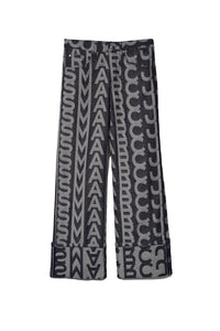Pantalon Monogram retroussé en denim - Denim Blue