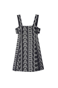 Robe courte Monogram en denim - Denim Blue