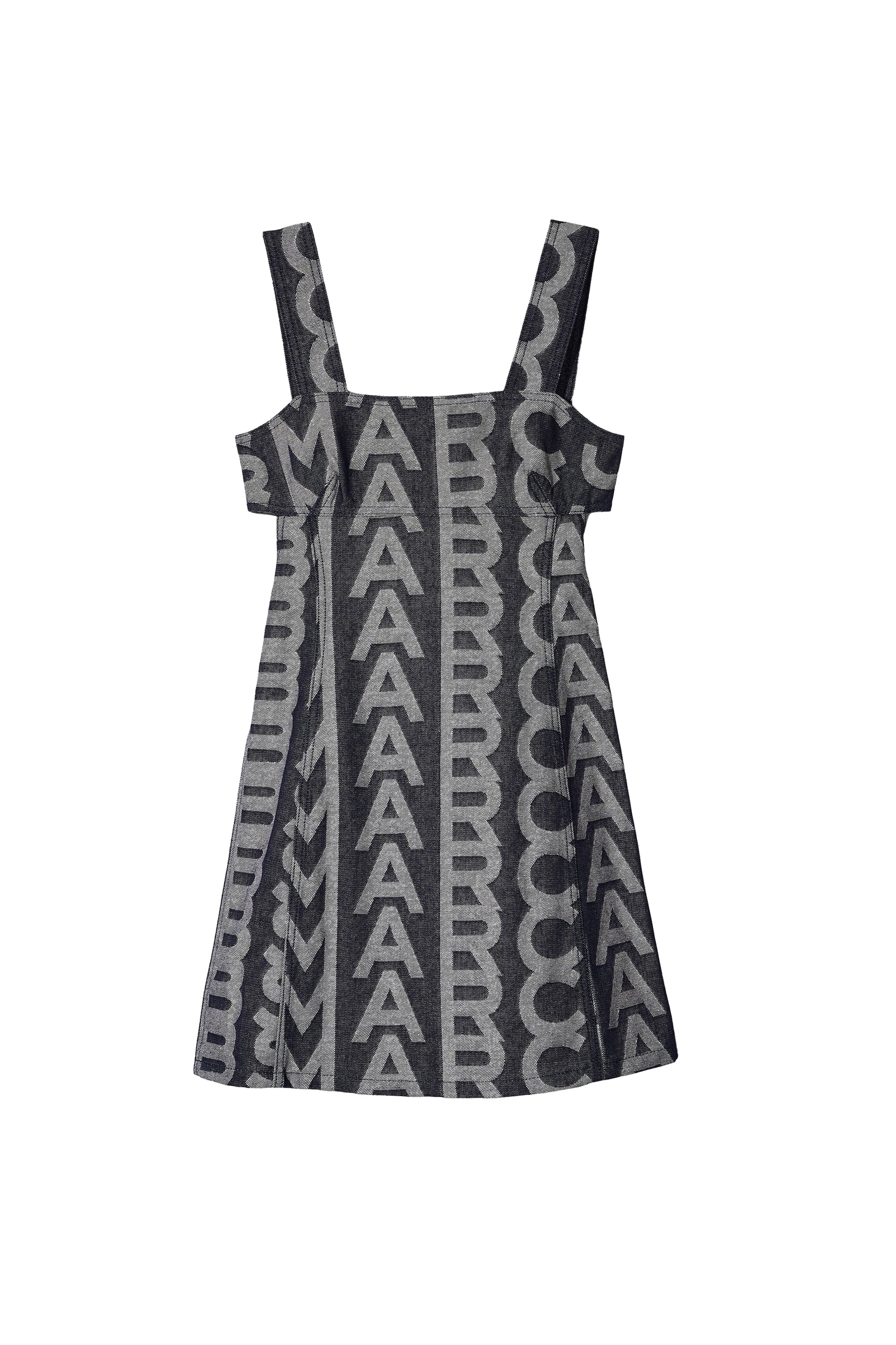 Monogram short dress in denim - Denim Blue
