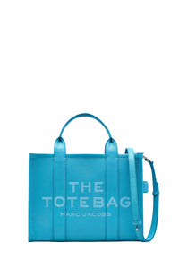 The Tote bag in leather - Aqua