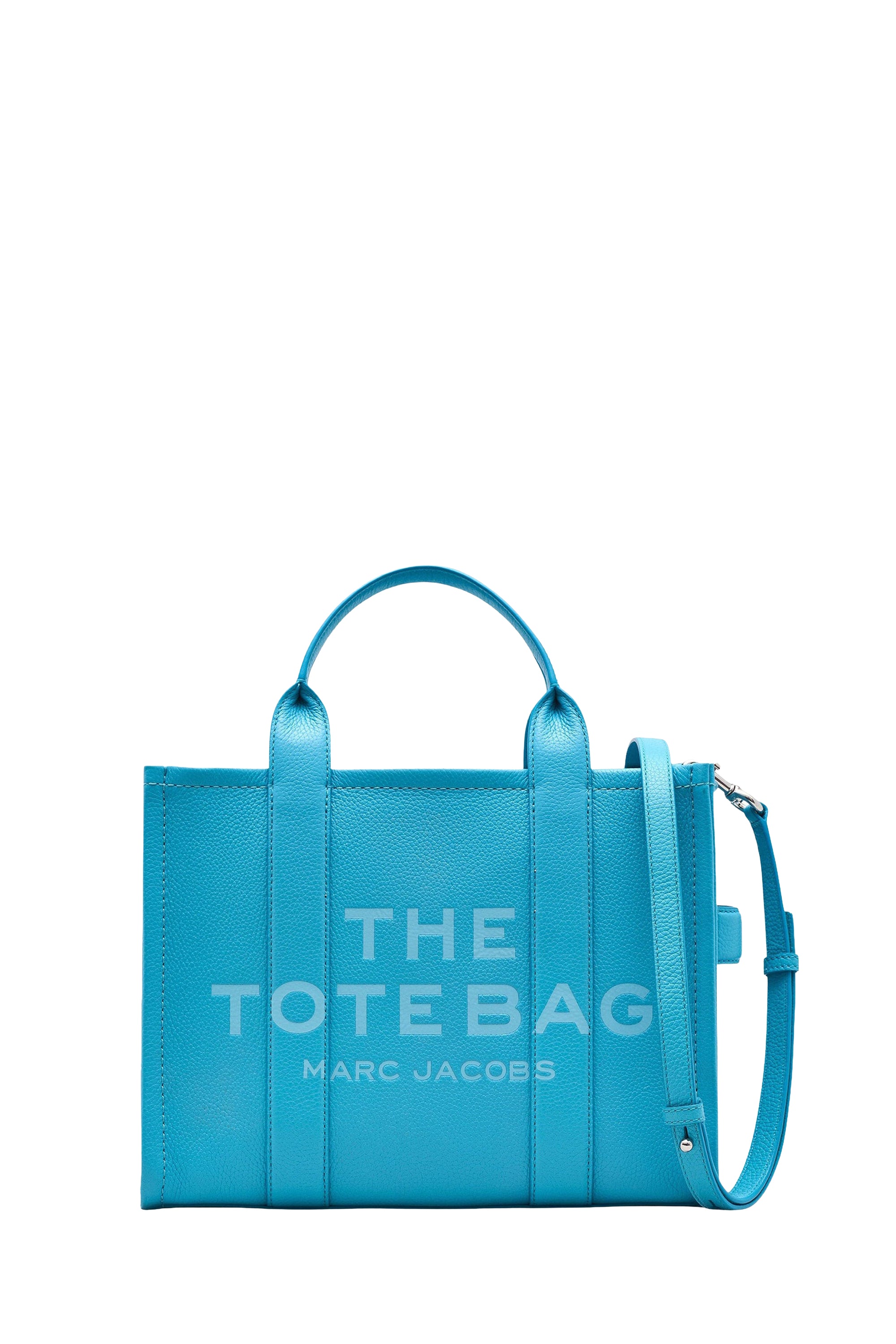 The Tote bag in leather - Aqua