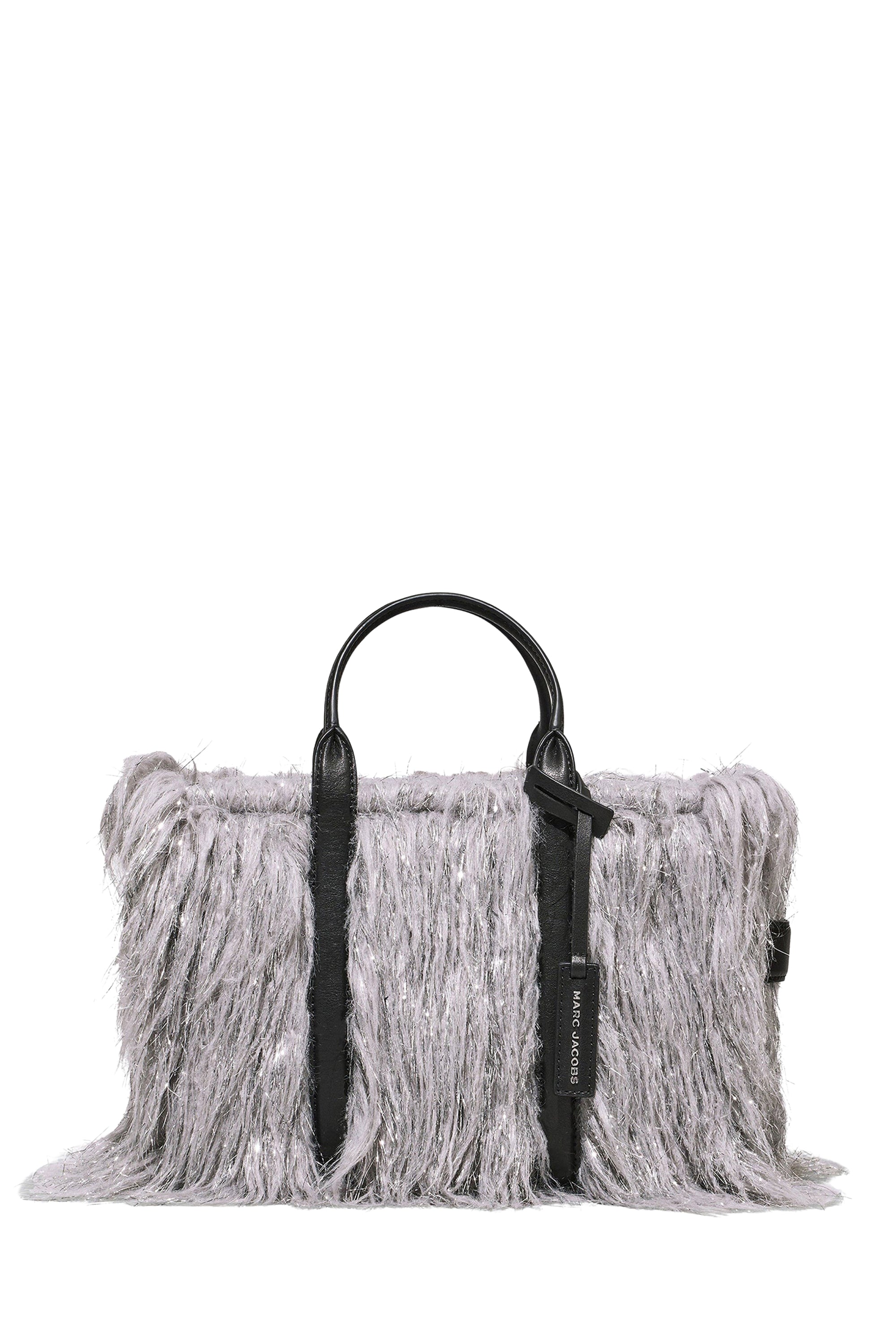Petit sac The Tote Bag en fausse fourrure - Silver Grey & Silver