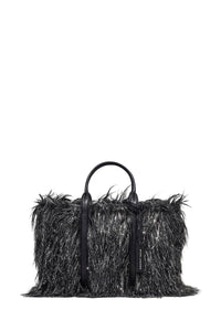 12 / DJV /170€ /14qty-4 /ST 29% /13 TROCA 165€   Petit sac en fausse fourrure - Black & Silver