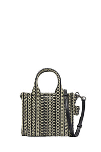 Petit sac à bandoulière The Tote Bag en cuir - Black & White