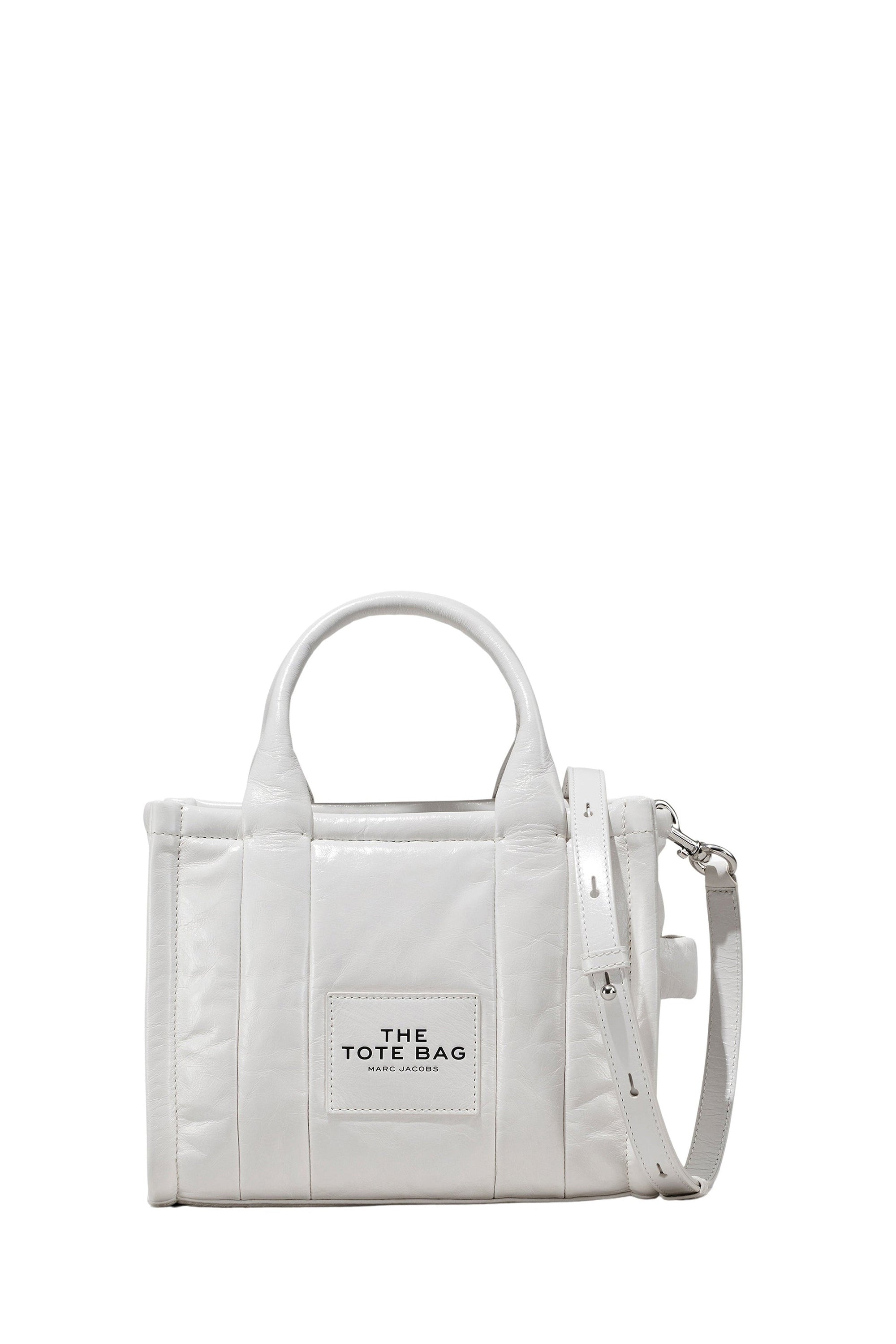 PETIT   Petit sac à bandoulière The Tote Bag verni en cuir - White
