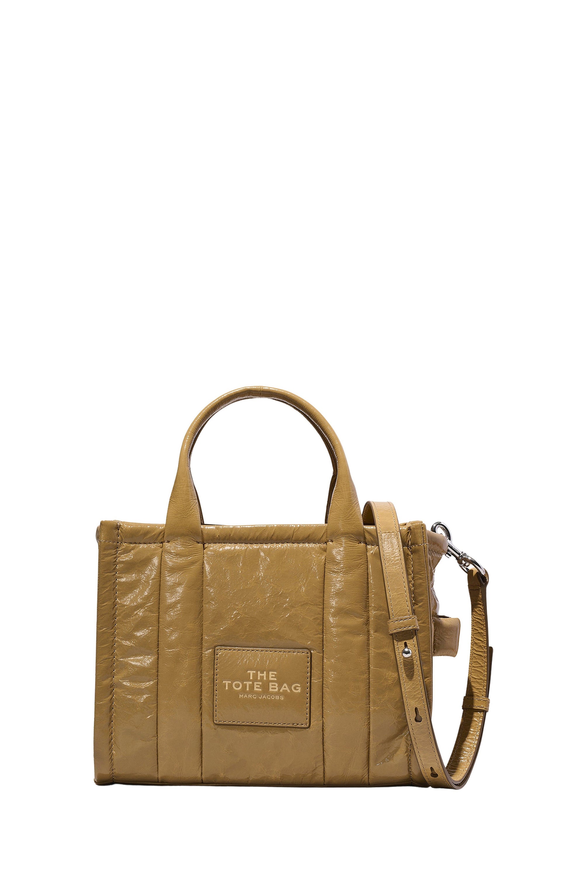 Petit sac à bandoulière The Tote Bag verni en cuir - Light Brown
