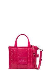Petit sac à bandoulière The Tote Bag verni en cuir - Magenta